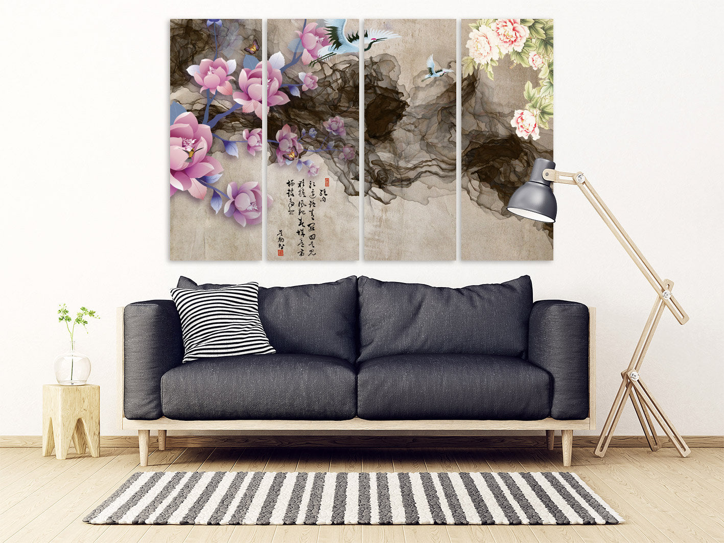 Printable wall art abstract flower, abstract painting, home decor gift, canvas art abstract, multi panel wall art, Contemporary art