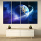 Сosmos wall art paintings on canvas outer space decor home wall decor canvas painting bedroom wall decor Moon multi panel wall art