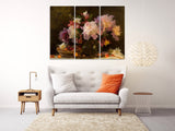 oil painting flowers Vintage paintings on canvas floral wall art Botanical paintings Flowers wall decor extra large multi panel wall art