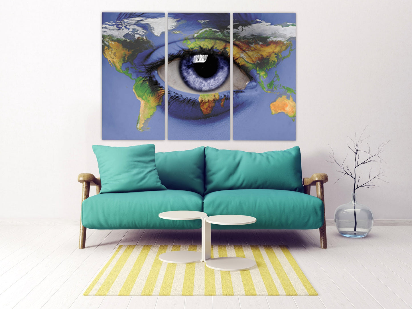 Blue eye painting World map wall art home wall decor canvas painting extra large wall art world map of the world wall art