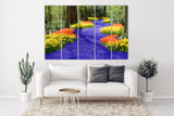 Flower wall decor paintings on canvas, nature painting, home wall decor, wood wall art, multi panel wall art, landscape painting prints