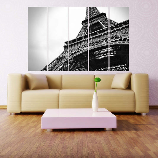 Paris wall art Eiffel tower wall decal large canvas art black and white art extra large wall art canvas wall art multi panel wall art