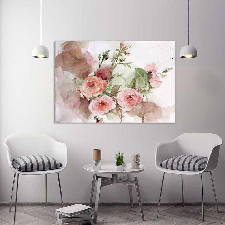 Wall art boho flowers, Botanical paintings, Flowers wall art paintings on canvas,  bouquet of flowers wall art, boho flowers print