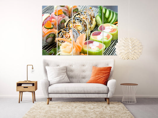 Sushi wall art Kitchen wall decor Kitchen wall art kitchen canvas Extra large wall art Multi panel wall art Canvas wall art