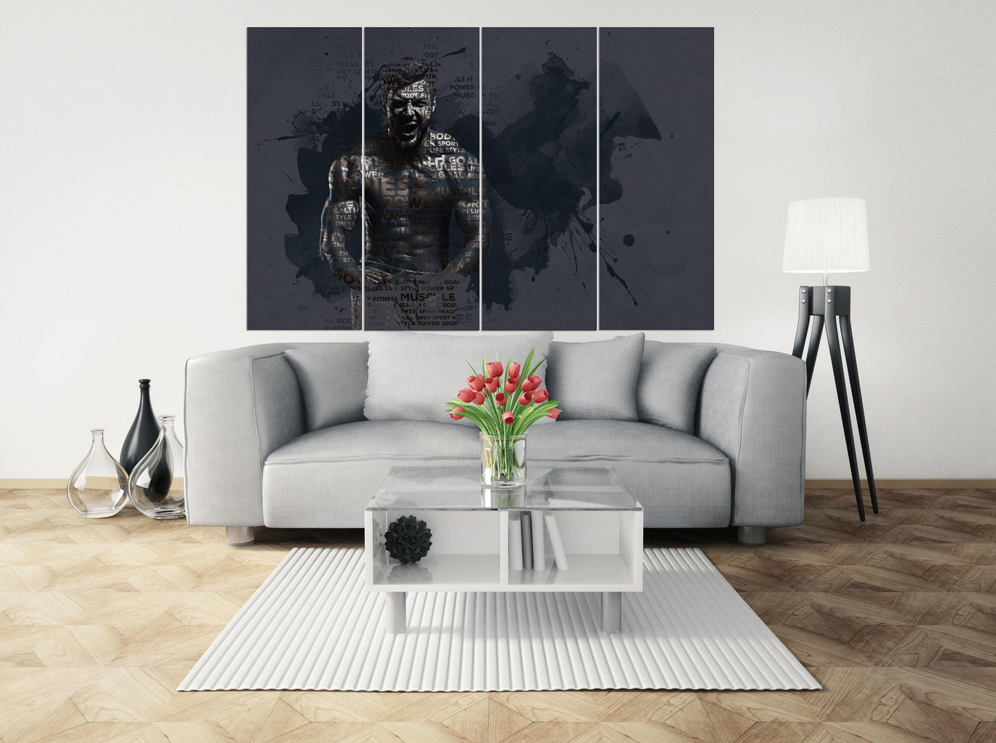 Athlete man wall art Fashion wall art Sportsman wall art Paintings on canvas Home wall decor Canvas painting Multi panel wall art