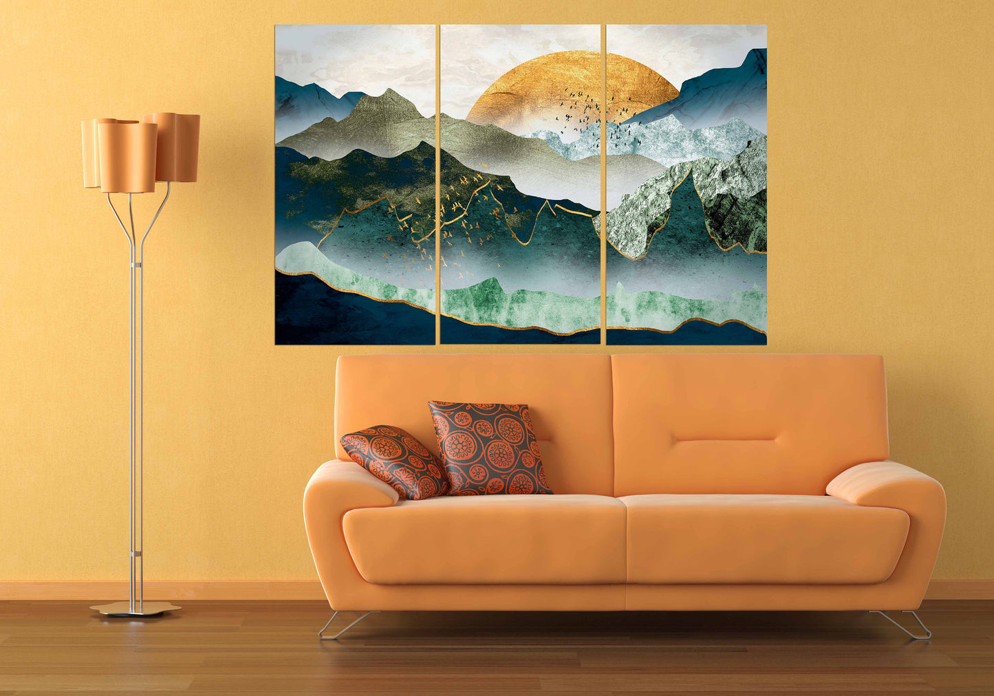 Blue ridge mountains Abstract wall art paintings on canvas Nature wall art Japanese art canvas Mountains wall art Smoky mountains gift