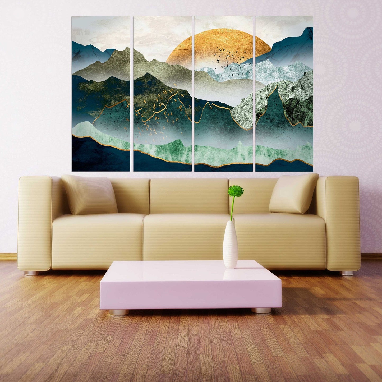 Blue ridge mountains Abstract wall art paintings on canvas Nature wall art Japanese art canvas Mountains wall art Smoky mountains gift
