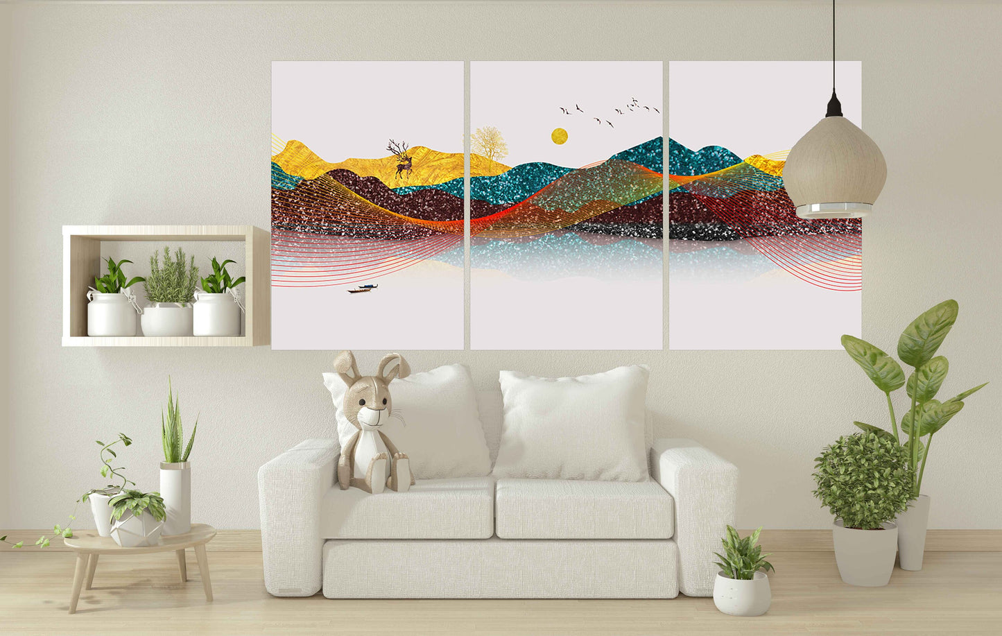 Mountain line art wall print Modern abstract art Abstract art print Multi panel canvas room wall decor Abstract wall art Abstract painting