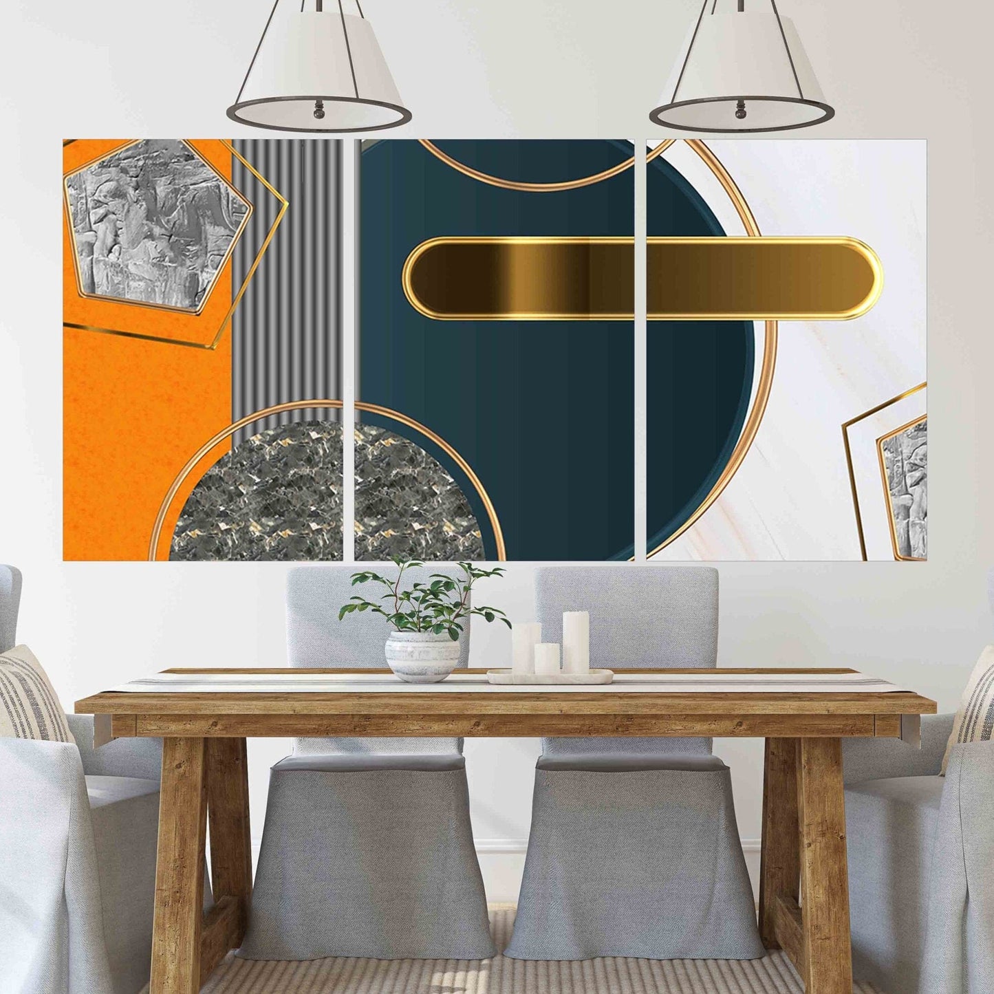 Geometric wall art Modern abstract art Abstract art print Multi panel canvas room wall decor Abstract wall art Abstract painting