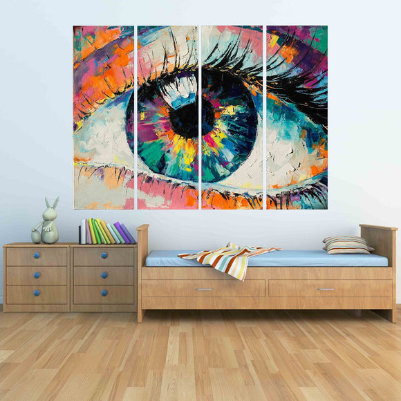 Eye print framed optometry wall art Eye Oil Painting print Optometry Decor Modern print on canvas Colorful wall art Optical Print