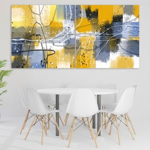 Blue and yellow rainbow clip art  Large wall art framed abstract Modern abstract art Multi panel canvas Abstract wall art Abstract painting