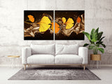 Abstract leaves wall art paintings on canvas Home wall decor Canvas painting Housewarming and wedding gift