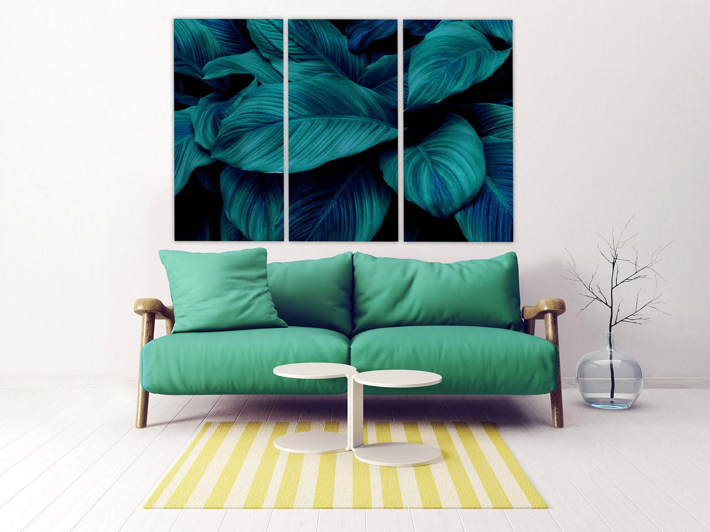 Huge Tropical leaves wall art paintings on canvas Home farmhouse wall decor canvas painting floral canvas wall art