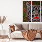 Crazy cat makeup oil painting pet portrait wall art farmhouse animal wall decor nursery extra large multi panel canvas art painting