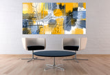 Blue and yellow rainbow clip art  Large wall art framed abstract Modern abstract art Multi panel canvas Abstract wall art Abstract painting