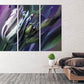 Tulip canvas painting Flowers wall art print Neon purple home wall decor farmhouse multi panel wall decoration