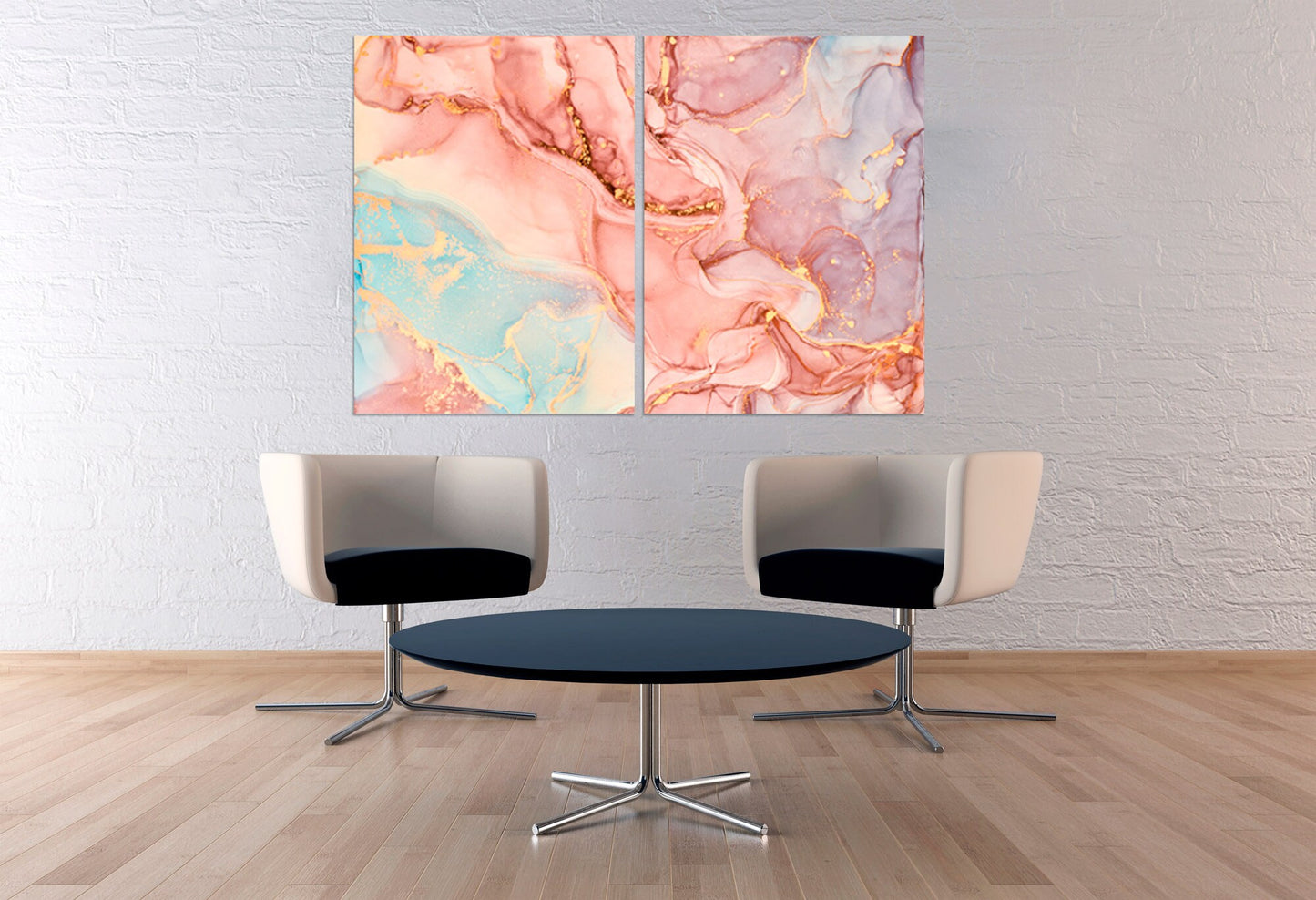 Marble Pink Abstract multi panel art wall art paintings on canvas home wall decor housewarming gift canvas painting