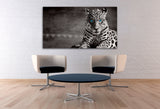 Leopard print home wall decor canvas painting Сontemporary Black and white wild animal for bedroom living room kitchen wall art