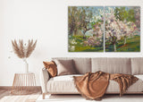 Cherry tree Oil canvas painting spring prints Flower Nature Landscape wall art Bedroom Living Farmhouse room wall decor