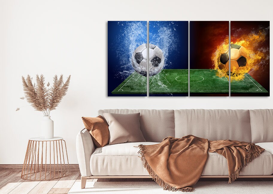 Football wall art Soccer ball art American Football Sports wall art Large abstract canvas art Soccer wall art football player gift