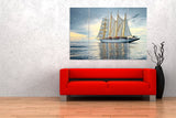 Seascape painting scarlet witch print extra large multi panel light blue wall art sea office bedroom kitchen wall decor housewarming gift