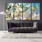 Modern abstract extra large printable wall art framed Multi panel pour canvas painting room decor