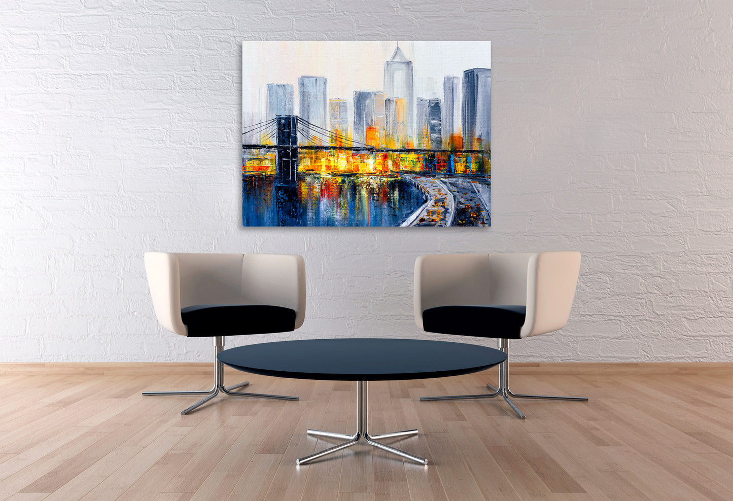 Brooklyn bridge print New york city extra large multi panel wall art American bridge home wall decor framed art print canvas oil painting