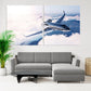 Custom airplane wall art Clouds painting extra large multi panel light sky blue wall art sea bedroom kitchen wall decor housewarming gift