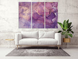 Purple marble Abstract multi panel art wall art paintings on canvas home wall decor housewarming gift canvas painting