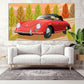 Car wall art retro vintage room wall decor very large canvas paintings bedroom housewarming gift framed canvas