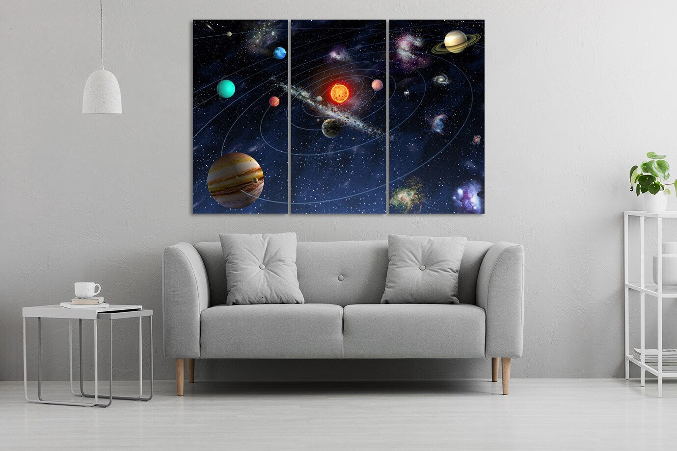 Space home wall canvas painting Planets posters Сosmos multi panel wall art paintings on canvas outer bedroom wall decor fantasy art