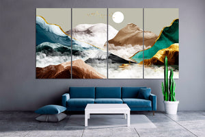 Mountain wall decal Blue ridge mountains line art wall print Modern abstract wall art Abstract canvas painting