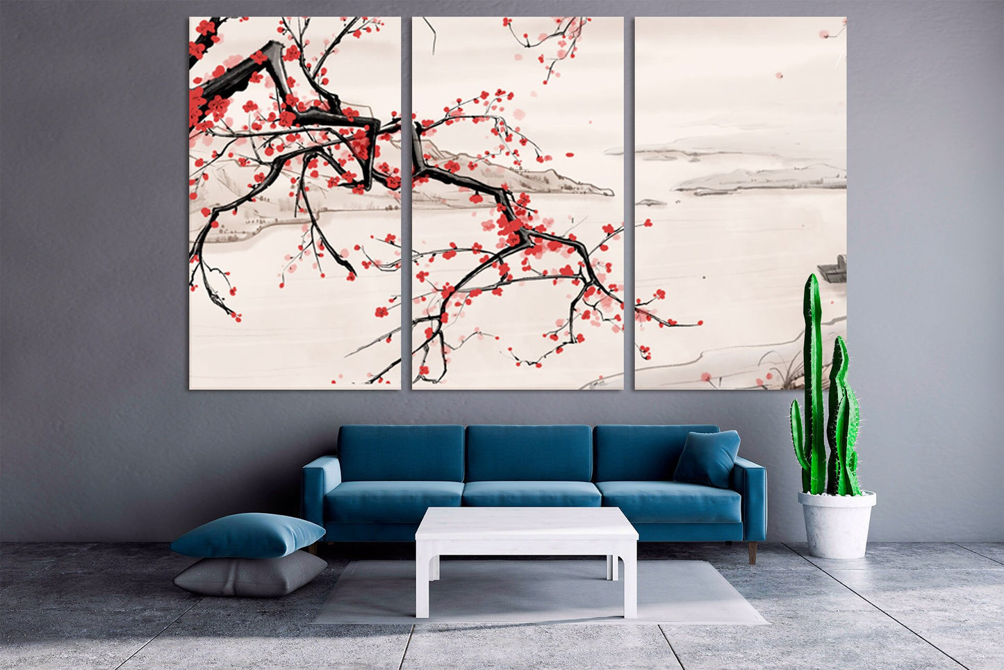 Sakura bonsai tree Sakura blossoms Floral wall decor asian japanese prints wall art canvas huge wall art