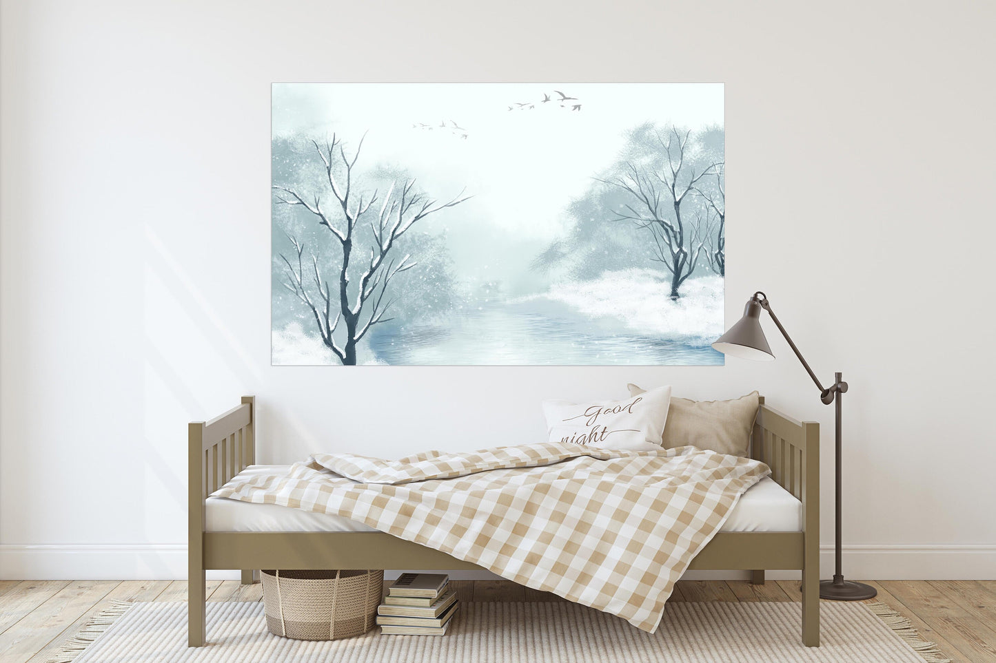 Winter wonderland Wake forest Modern abstract Canvas painting Original wall art print on canvas unique gift Wall decor