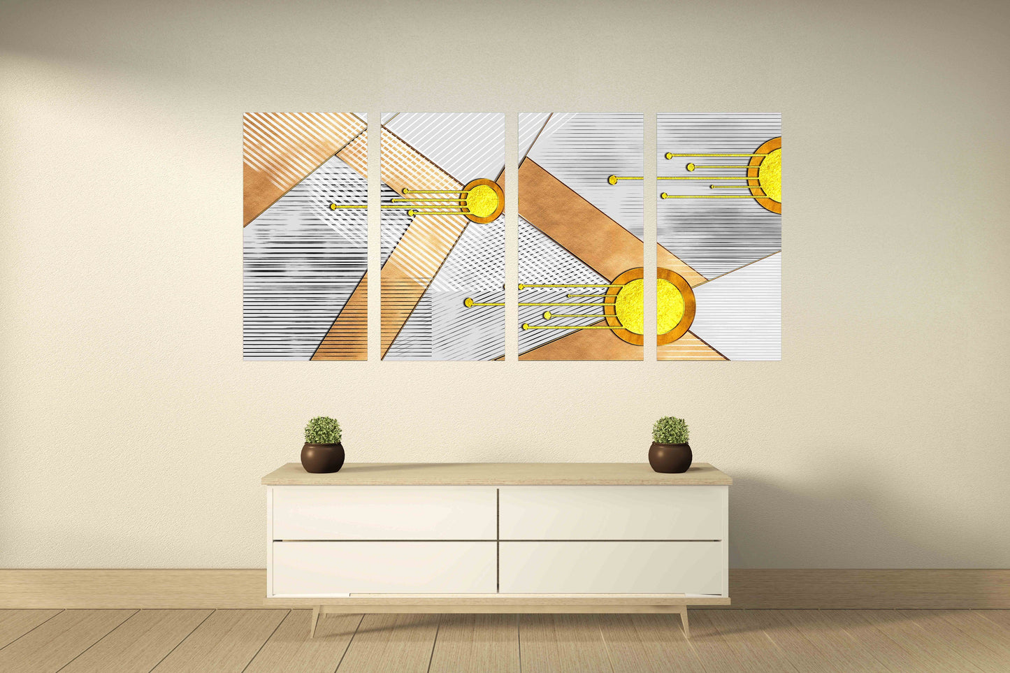 Geometric patterns Modern abstract art Wall collage kit Multi panel canvas Wall art Canvas painting Abstract wall art Home