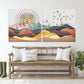 Golden sun Rocks and mountains 3 panel canvas Home wall decor Outdoors mountains wall art Canvas painting