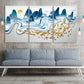 Goldfish print Gapanese wall art Mountain wall decal Blue ridge mountains line art wall print Modern abstract canvas painting