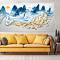 Goldfish print Gapanese wall art Mountain wall decal Blue ridge mountains line art wall print Modern abstract canvas painting