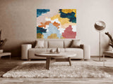 Abstract colorful painting large Modern abstract art Abstract expressionist painting Wall collage kit Abstract wall art Home wall decor