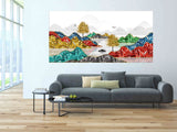 Mountain lake painting original art lake Framed wall art mountains Outdoors mountains Canvas painting Home wall decor Rocks and mountains
