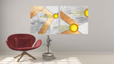 Geometric patterns Modern abstract art Wall collage kit Multi panel canvas Wall art Canvas painting Abstract wall art Home