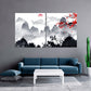 Sakura blossoms Outdoors mountains wall art Home wall decor Rocks and mountains 3 piece frame canvas Mountains posters