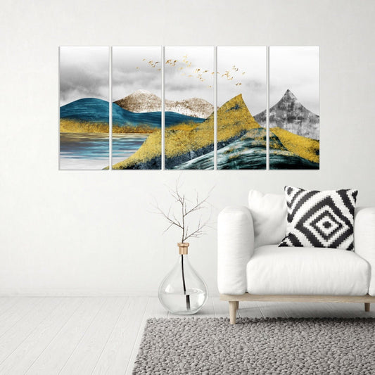 Mountain lake painting original art lake Home wall decor Canvas painting Outdoors mountains wall art Rocks and mountains