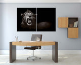 Lion art Jaws of the lion African canvas art Lion's mane Black and white art Multi panel extra large canvas art painting Home wall decor
