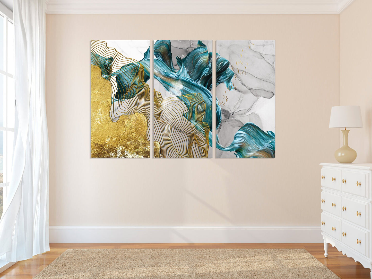 Canvas painting Abstract Wall art picture frames extra large multi panel wall art Abstract print wall decor calm horizontal art