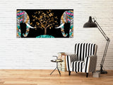 Jade elephant Elephant painting Indian painting Indian art Canvas painting Large panel wall art Picture frames Home wall decor