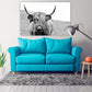 Cattle wall art Rustic canvas print highland cow print scottish cow art farmhouse wall decor animals canvas painting black and white art