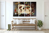Spices set Kitchen spices print Spices art Map wall art Multi panel wall art Kitchen wall art Extra large wall art Home wall decor
