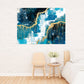 Home wall decor Abstract colorful painting large Expressionist painting 3 piece frame canvas Large abstract painting blue and gold