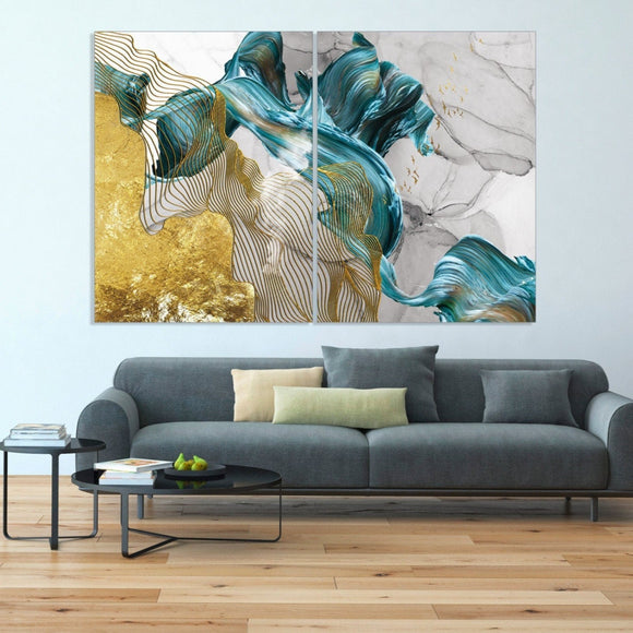 Canvas painting Abstract Wall art picture frames extra large multi panel wall art Abstract print wall decor calm horizontal art